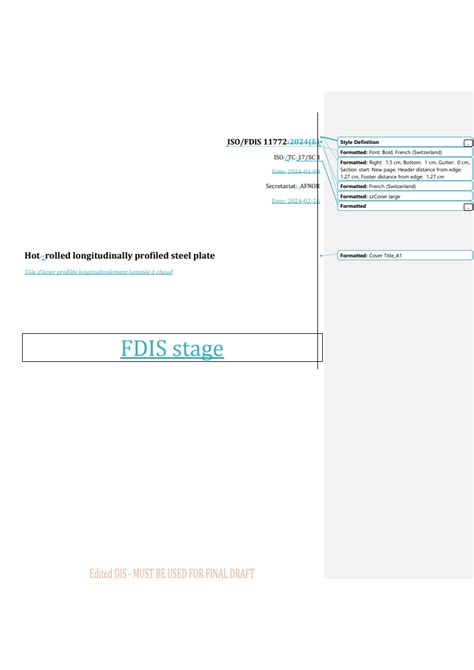 ISO 11772 2024 Hot Rolled Longitudinally Profiled Steel Plate