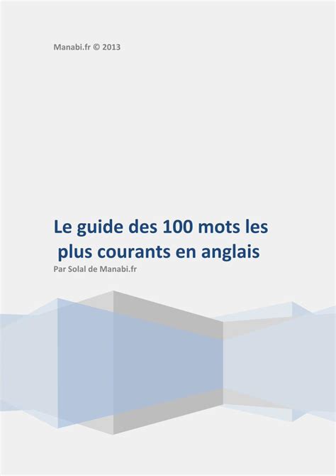 Pdf Le Guide Des Mots Les Plus Courants En Pdf Fileplus