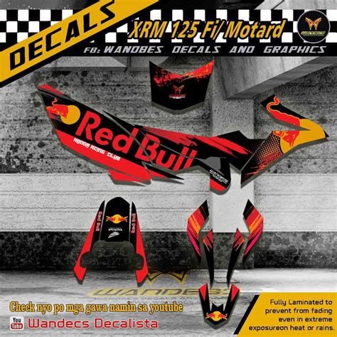 XRM 125 Fi Decals RedBull Design Shopee Philippines