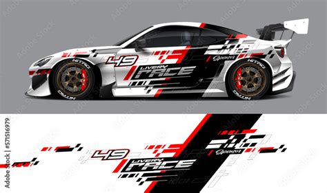 Car Livery Design Vector Graphic Abstract Stripe Racing Background