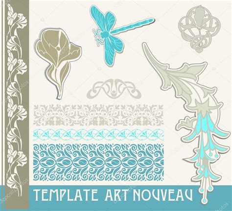 Set Vectors Art Nouveau Lots Of Useful Elements To Embellish Your