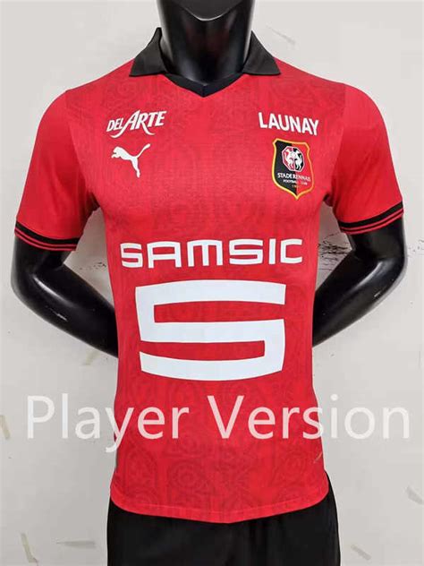 Player Version Stade Rennais Home Red Thailand Soccer Jersey