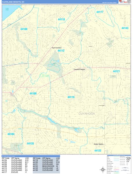 Cleveland Heights Ohio Wall Map (Basic Style) by MarketMAPS - MapSales