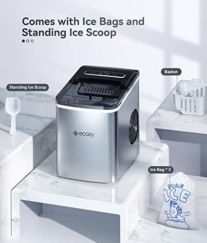 Ecozy Portable Ice Maker Countertop Cubes Ready In Mins Lbs