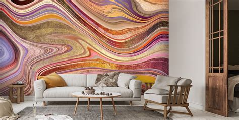 Pink Swirl Mural By Lara Skinner Wallsauce UK