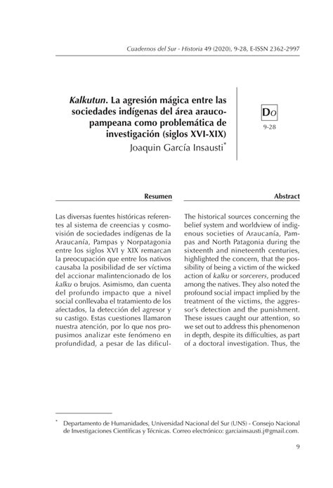 PDF Kalkutun La agresión mágica entre las sociedades indígenas del