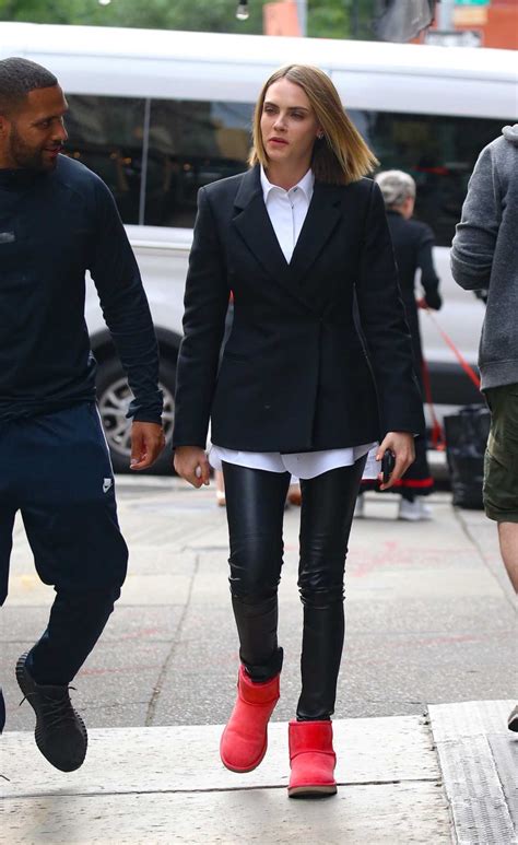 Cara Delevingne In A Black Blazer Arrives On The Set Of American Horror