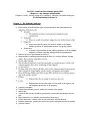 POS EXAM 1 STUDY GUIDE Doc Docx POS 201 American Government Spring