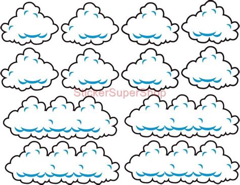 Super Mario Bros Clouds Set Decal Removable Wall Sticker Home Decor Art ...