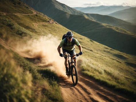 Premium Photo Mountain Biker Riding Downhill Images Ai Generated