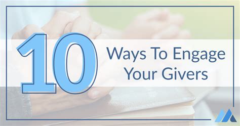 10 Ways To Engage Your Givers Mortarstone