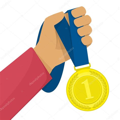 Hand Holding Golden Medal Stock Vector Image By Art Sonik 116309636