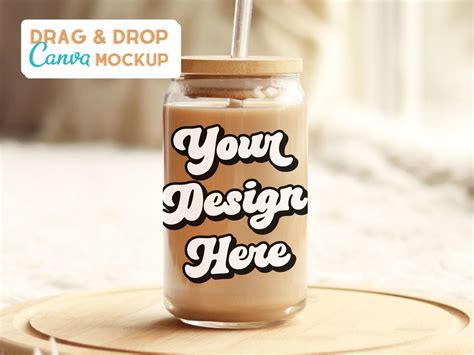 Libbey 16oz Can Glass Canva Mockup Graphic By DecalsAndDaydreams