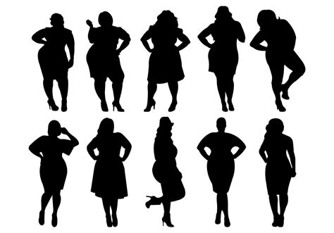 Fat Women Silhouettes Vector 118618 Vector Art At Vecteezy