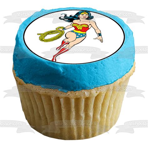 Dc Comics Cartoon Wonder Woman Edible Cake Topper Image Abpid11820 A