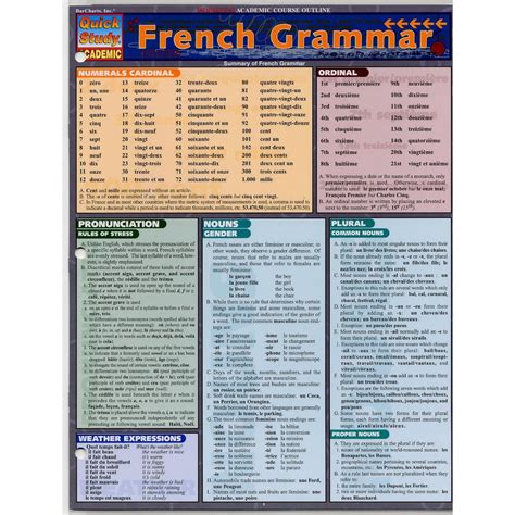 QuickStudy BarChart French Grammar