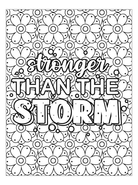 Inspirational Quote Coloring Page For Adults Motivational Quote