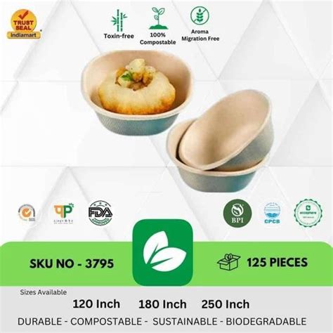 Ecosphere 120 ML Bowl Bagasse Compostable Capacity 100ml At Rs 2 18