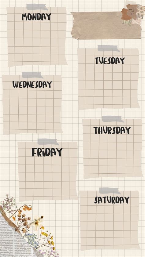 Template Jadual Belajar Aesthetic Gambar Latar Belakang Jadual Pelajar Kartun Asli Yang