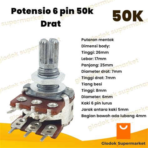 Potensio Pin K Drat Stereo Kaki Lurus Volume Mixer Lazada