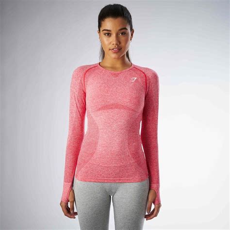 Gymshark Seamless Long Sleeve Top Sherbet Pink Marl At Gymshark Uk