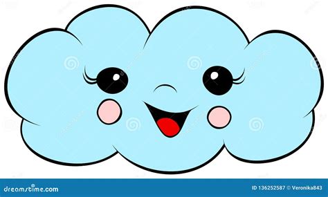 Icono Lindo De La Nube De La Sonrisa Ilustración del Vector