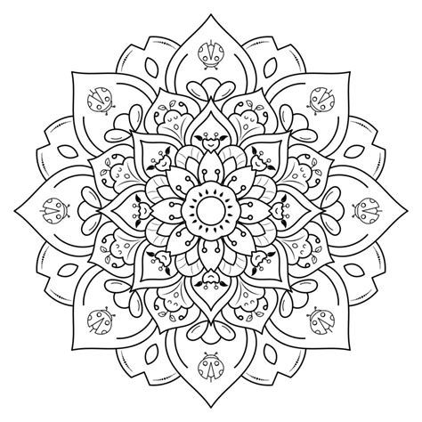 Flower Mandala For Coloring 1053753 Vector Art At Vecteezy