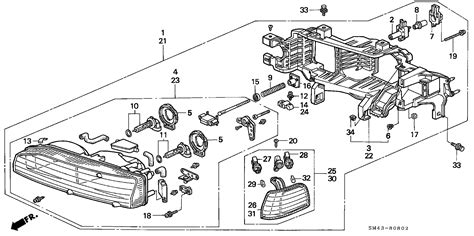 Honda Accord Lens R Headlight Electrical 34301 Sm4 A03 Honda Parts Center Irvine Ca