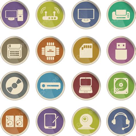 Computer Equipment Icons White The Media Equipment Vector, White, The ...