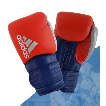 Luva De Boxe Adidas Hybrid Vermelha Azul Ded O Prateado