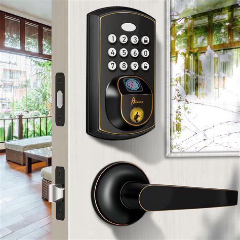 Hornbill Fingerprint Smart Lock With Front Door Handle Set Gateway And