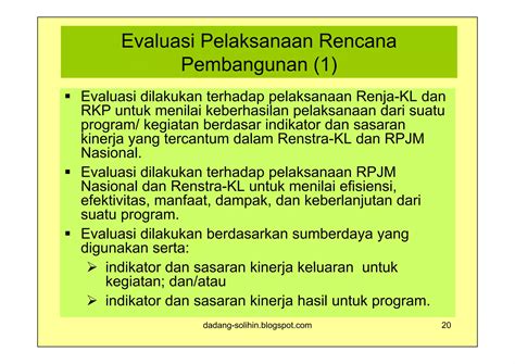 Tata Cara Pengendalian Dan Evaluasi Pelaksanaan Rencana Pembangunan Ppt