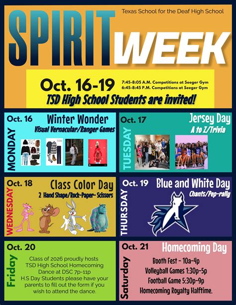 Get Ready For Spirit Week Texas School For The Deaf