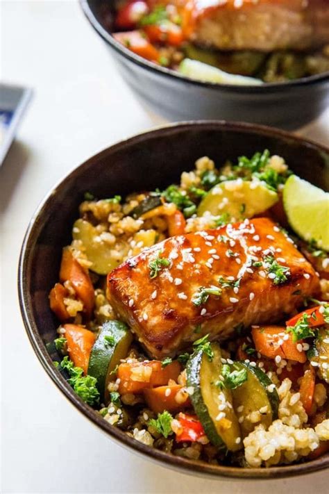 Teriyaki Salmon Bowls The Roasted Root