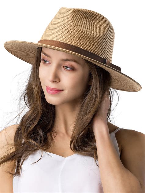 Furtalk Panama Hat For Men Women Wide Brim Fedora Straw Beach Hat