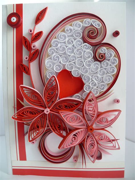 Valentines Day Card Quilling Designs Paper Quilling Love Cards Craft Projects Christmas