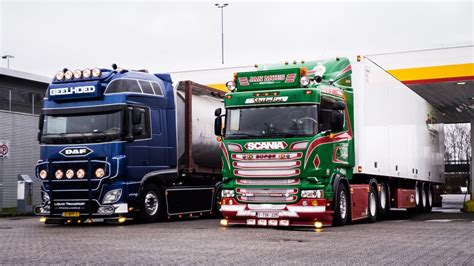 Jan Mues Scania R V Geelhoed Daf Xf At Asten Truckstop Youtube