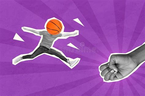 Photo Collage Artwork Minimal Picture Of Funky Funny Guy Ball Instead