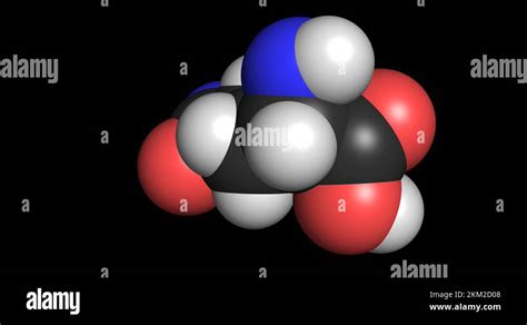 L-Glutamine amino acid molecule 3D render chemical structure 4K ...