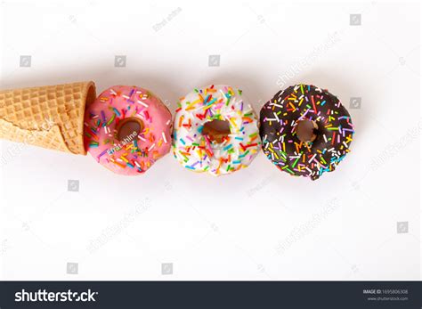 Doughnut Ice Cream Cone White Studio Stock Photo 1695806308 Shutterstock