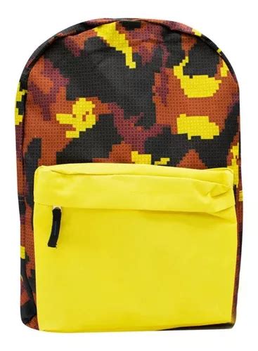 Mochila Trasera Estampada Convoy Casual Barata De Color Amarillo