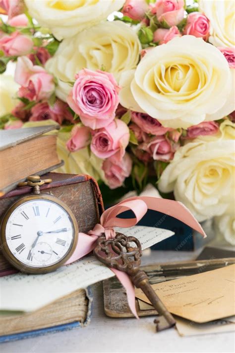 Premium Photo Antique Clock And Mail With Copy Space