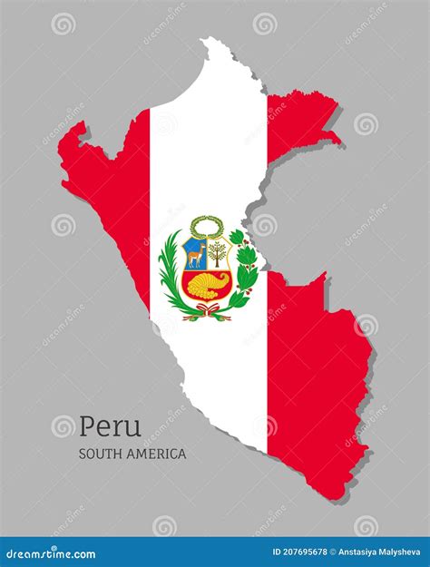 Mapa De Perú Con Bandera Nacional Stock De Ilustración Ilustración De