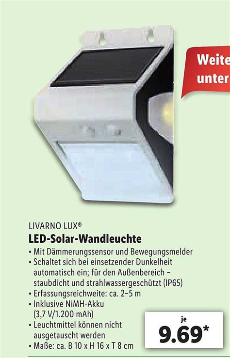 Livarno Lux Led Solar Wandleuchte Angebot Bei Lidl Prospekte De