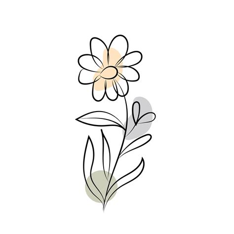 Premium Vector One Line Drawing Minimalist Flower Illustration In