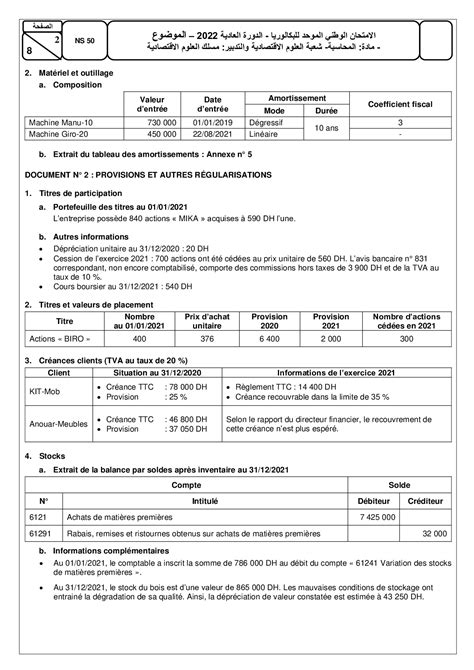 Examen Comptabilit Bac Eco Normale Sujet Alloschool