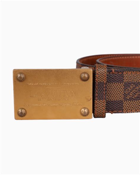 Cinto Louis Vuitton Original Inventeur Damier Ébène Masculino