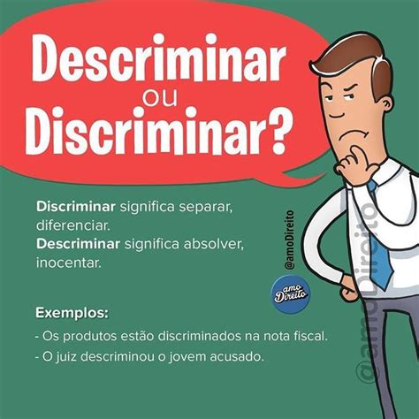 Descriminar E Discriminar Dicas De Portugues Dicas De Ensino