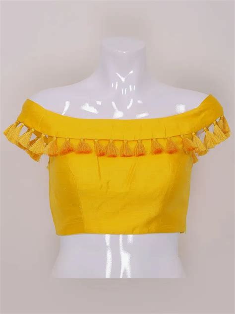 Yellow Color Raw Silk Designer Ready Made Blouse G3 Rb0657