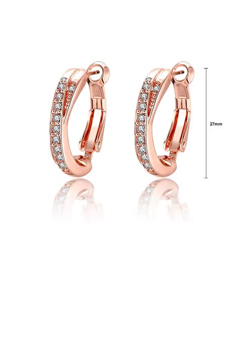 Buy Zafiti Elegant Plated Rose Gold Geometric Round Cubic Zircon